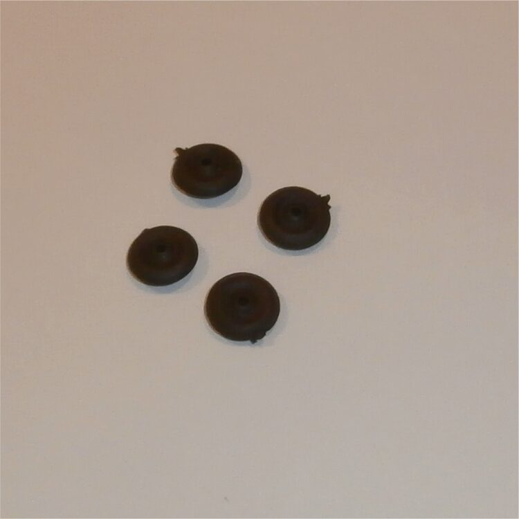 Tootsie Toys 14mm Rubber Wheel 3mm Wide Black Set of 4 Tyres Pack #148