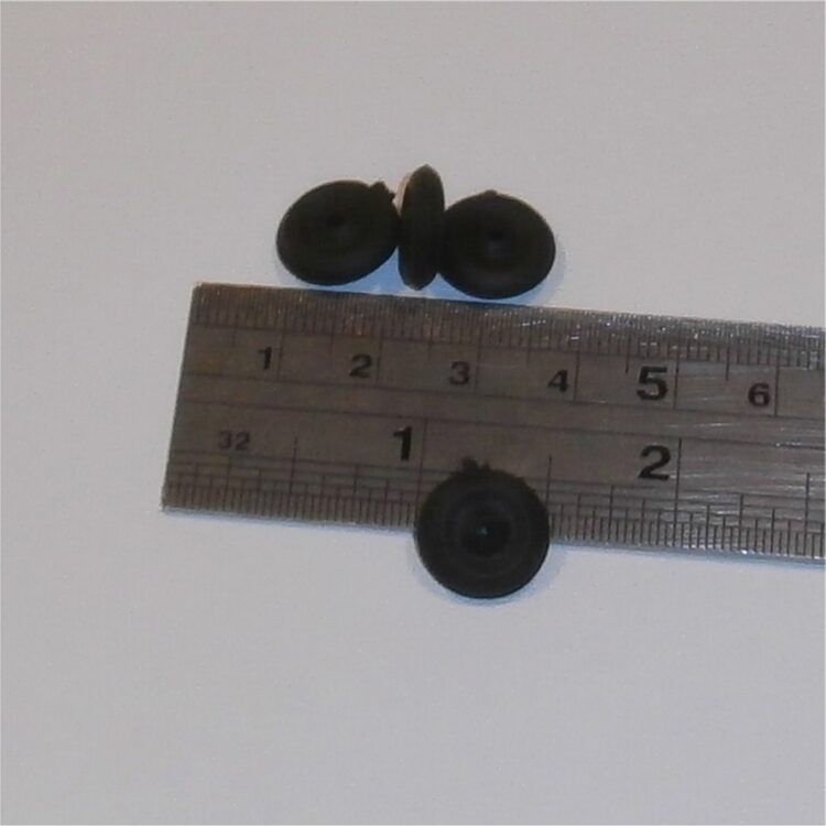 Tootsie Toys 14mm Rubber Wheel 3mm Wide Black Set of 4 Tyres Pack #148