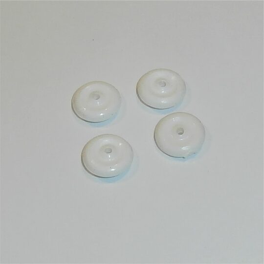 Tootsie Toys 14mm Rubber Wheel 3mm Wide White Set of 4 Tyres Pack #149