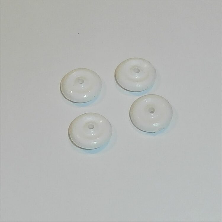 Tootsie Toys 14mm Rubber Wheel 3mm Wide White Set of 4 Tyres Pack #149