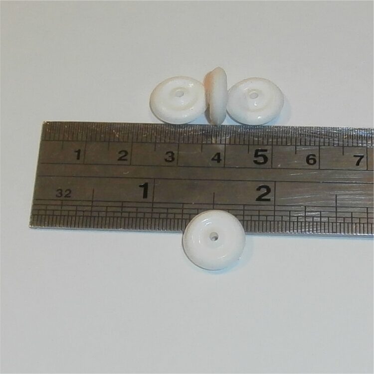 Tootsie Toys 14mm Rubber Wheel 3mm Wide White Set of 4 Tyres Pack #149