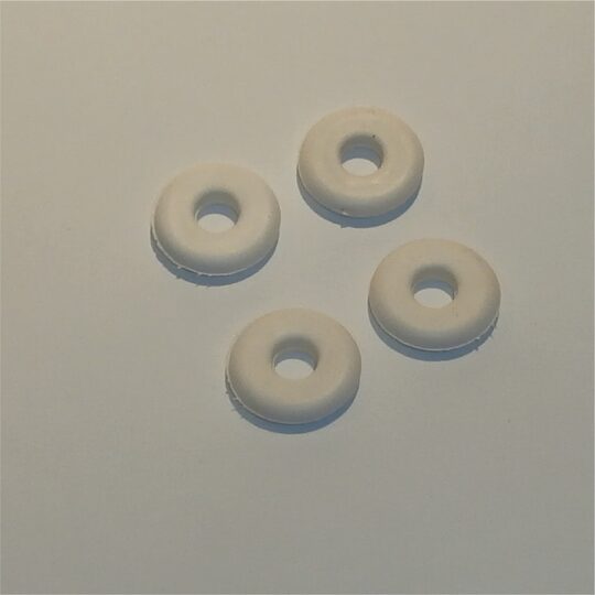 Tri-ang Minic Bus 22mm Set of 4 Smooth White Tyres Cast Hub Pack #151