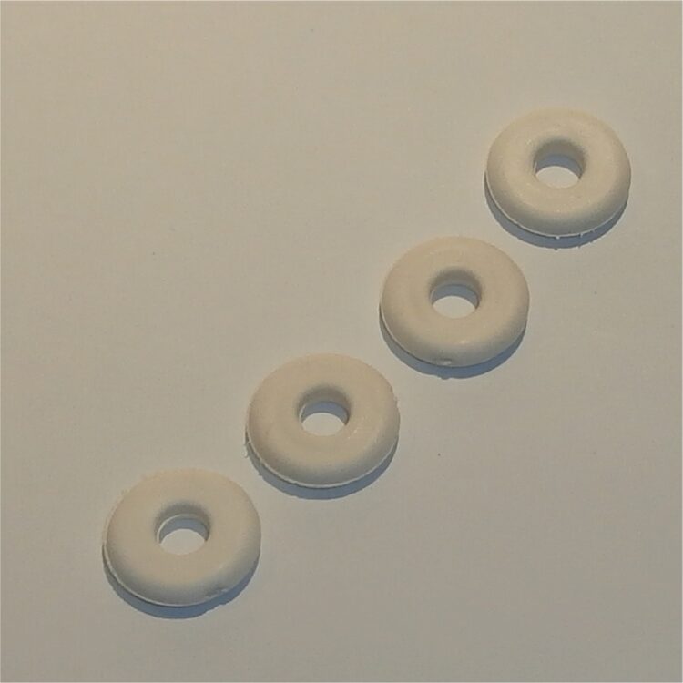 Tri-ang Minic Bus 22mm Set of 4 Smooth White Tyres Cast Hub Pack #151