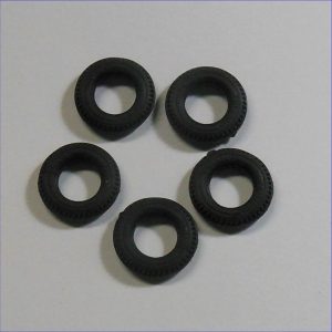 Britains Military Vehicles Models Black Tires 24mm Set of 5 Tyres Pack #161